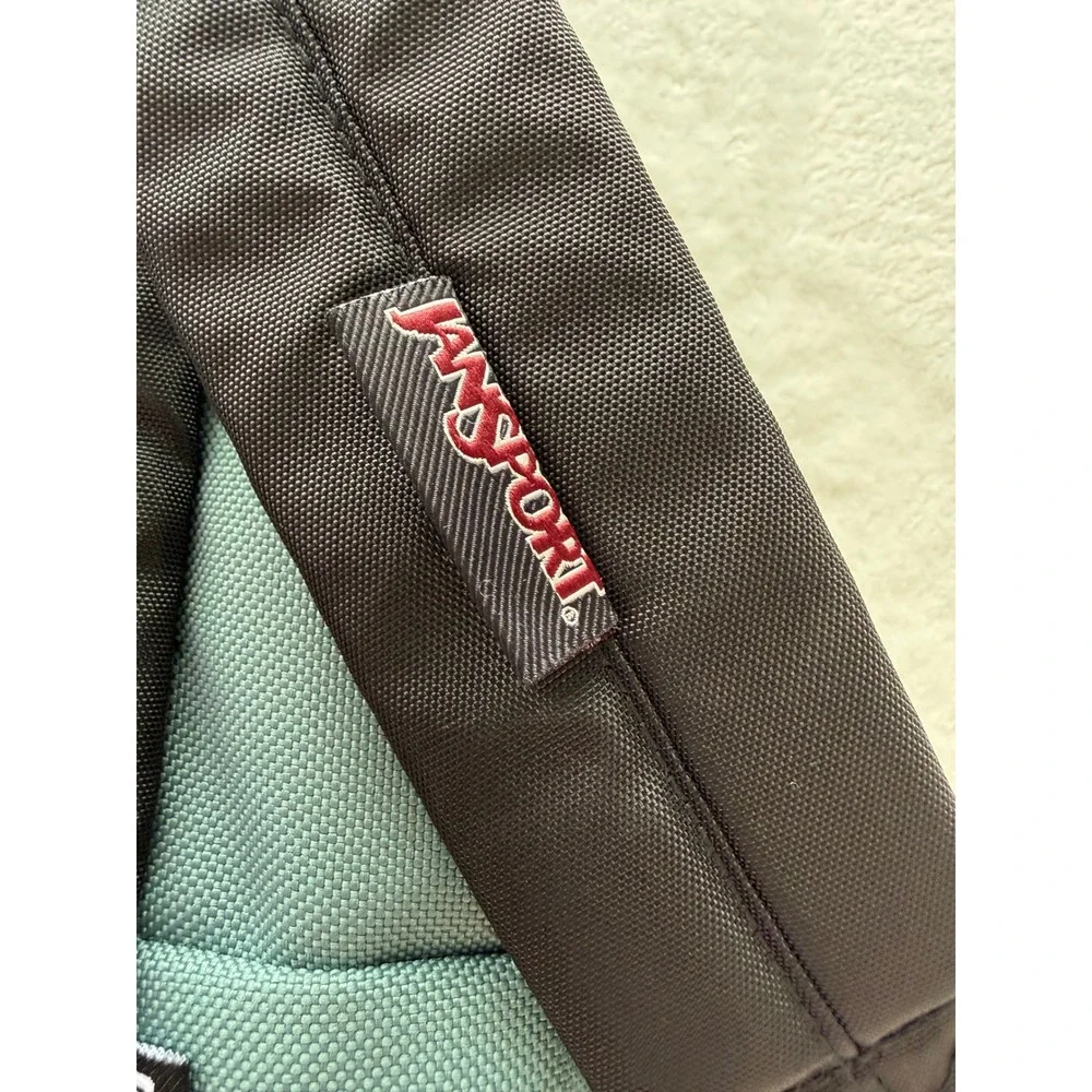JanSport Original Backpack Leather Suede Bottom Teal Blue Green School College